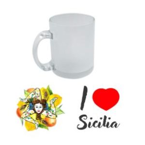 TAZZA VETRO TRASPARENTE OPACA SICILIA COD. CP066 SIC