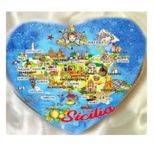 SPECCHIETTO ECOPELLE CUORE SICILIA COD.42/173 SIC