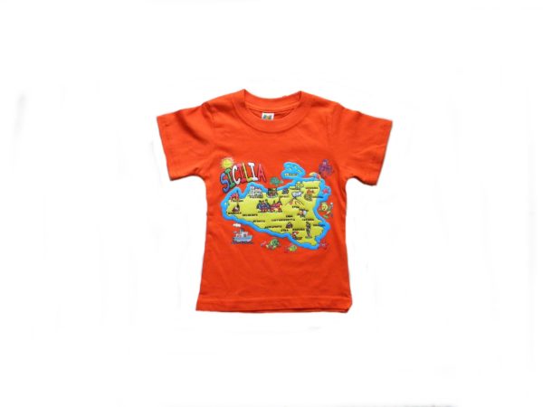 T-SHIRT SICILIA MAPPA BAMBINO/A COL. ASS MIS. ASS. Cod. T-SHIRT V