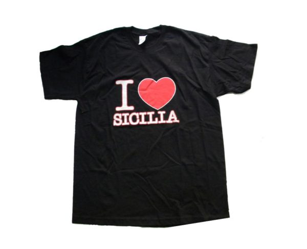 T-SHIRT I LOVE SICILIA VARIE MISURE - COLORI ASS. Cod. T-SHIRT 18